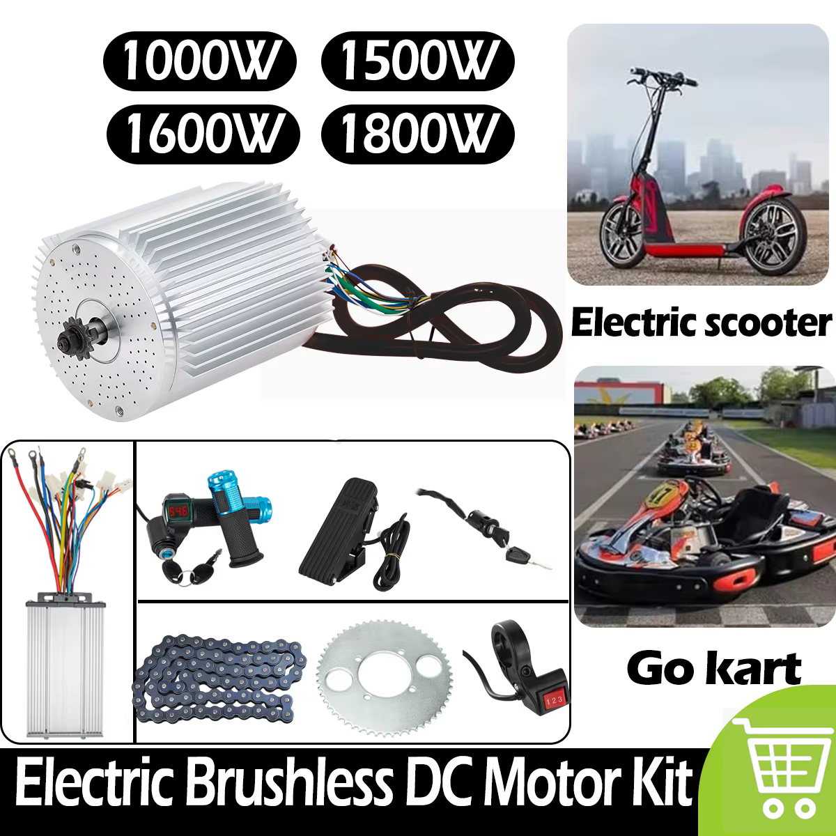 Kits de conversion de scooter électrique Kunray 1000W/1500W/1600W/1800W