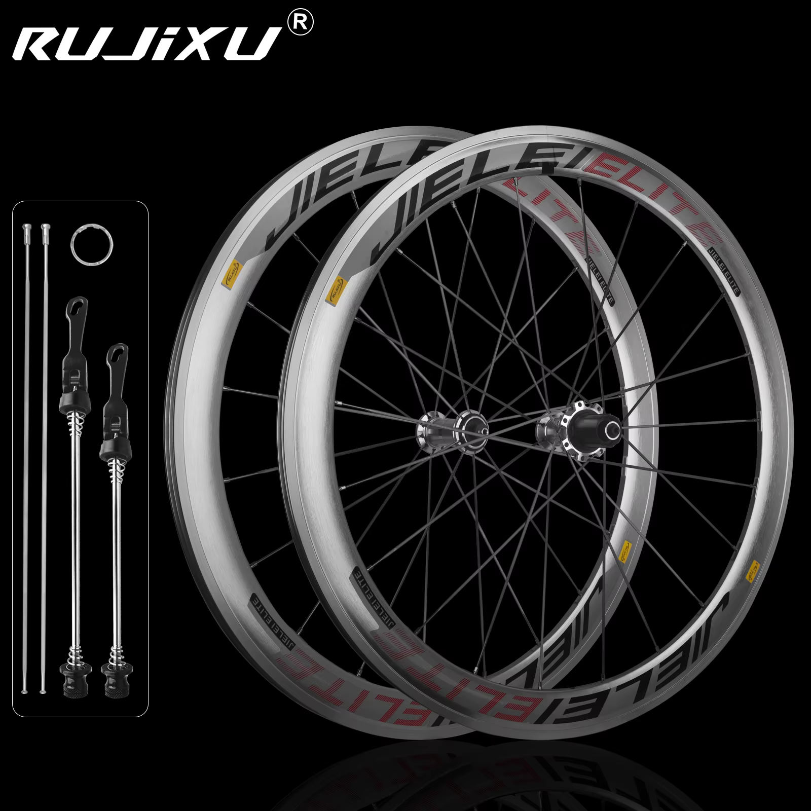 RUJIXU 700C Cadre de jeu de roues de vélo argenté