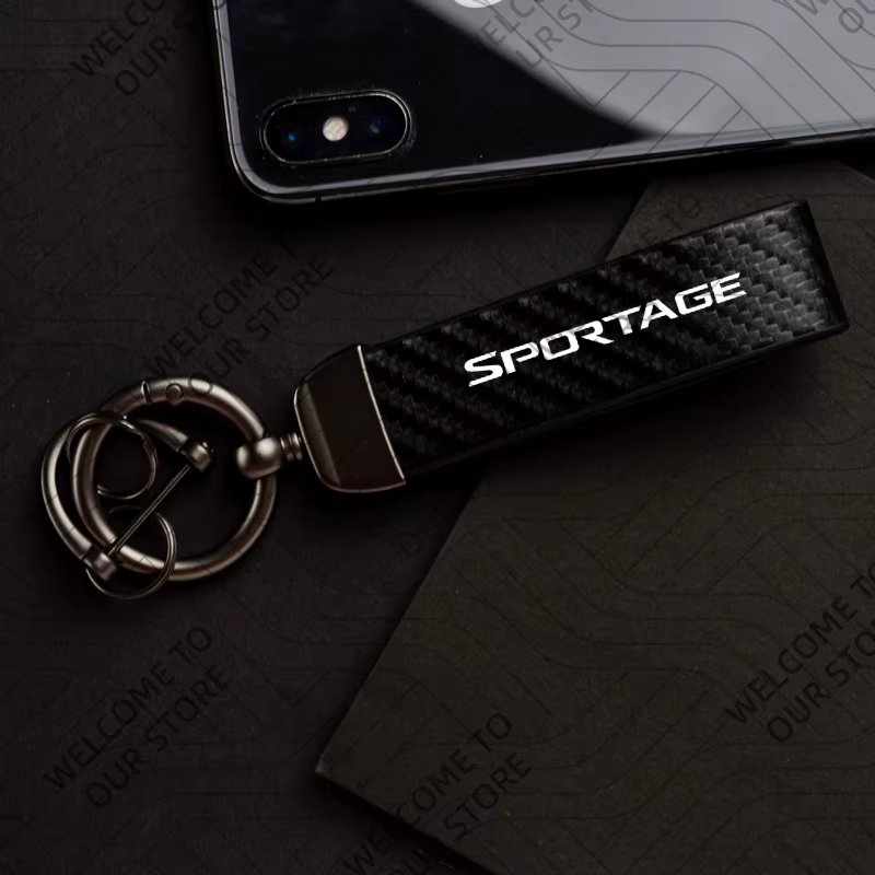 Porte-clés en cuir et Fiber de carbone pour voiture SPORTAGE GT LINE KIA, en alliage de Zinc, cadeau personnalisé avec accessoires, nouvelle mode