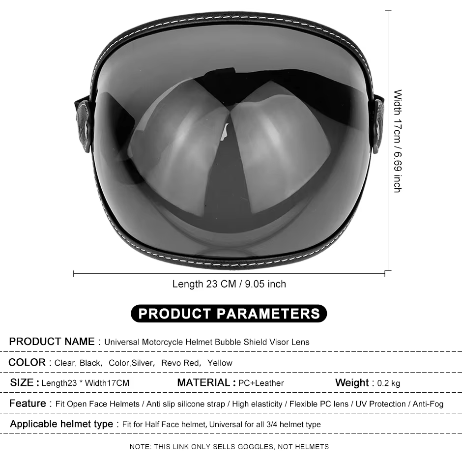 Lentille de visière de casque de moto universelle