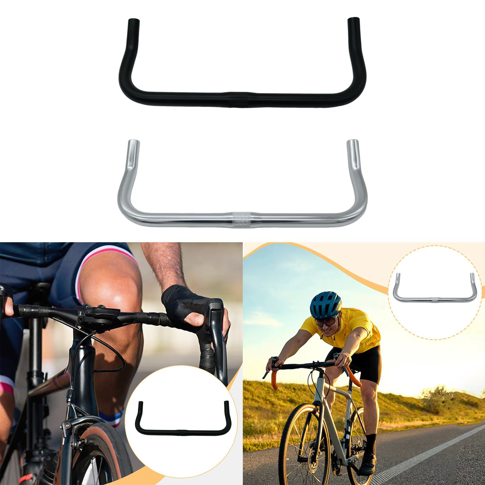 Guidon de vélo de route, guidon Bullhorn, conception légère, prise facile,