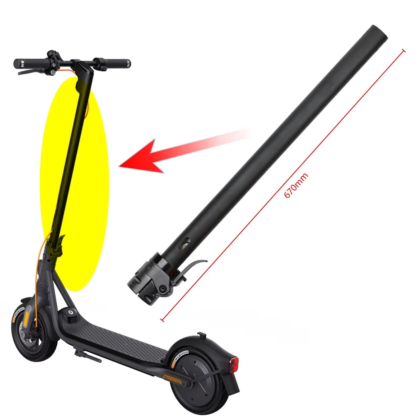 Tige pliante originale pour Scooter électrique Segway Kickscooter F2 Pro