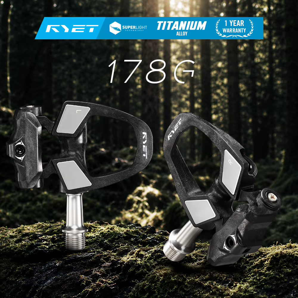 Pédales de vélo de route à clipser en carbone RYET 178g