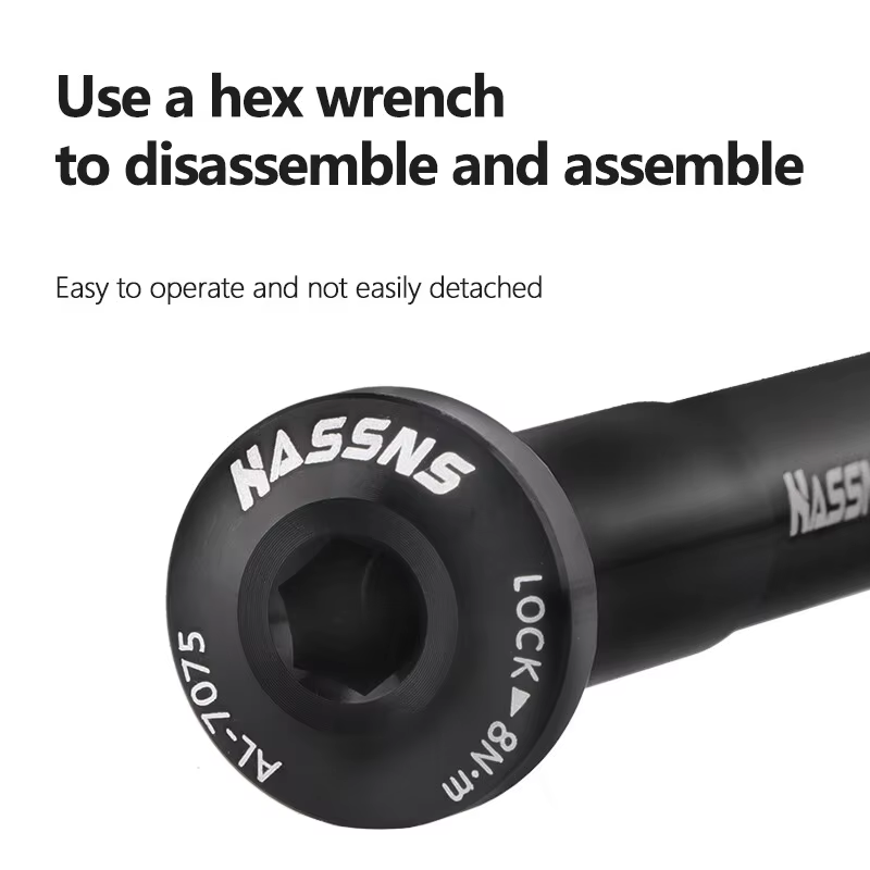 HASSNS Axe traversant VTT et Vélo de Route en alliage d'aluminium 15x100 15x110 12x142 12x100 12x148