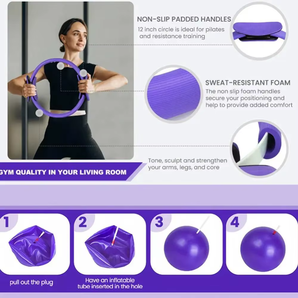 Ensemble de balles de Pilates portables 13 pièces/ensemble, Kit d'équipement professionnel de mise en forme du corps, améliore la santé, bandes de résistance pour la perte de poids