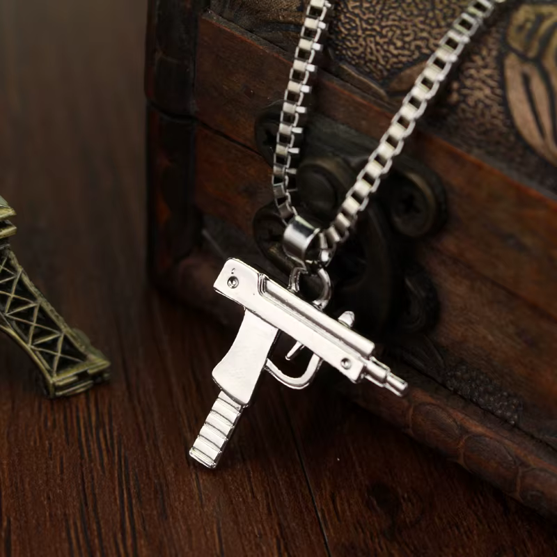 Collier pendentif en forme de pistolet gothique, bijoux tendance punk hip-hop pour hommes et femmes, accessoire pour club, bar, fête