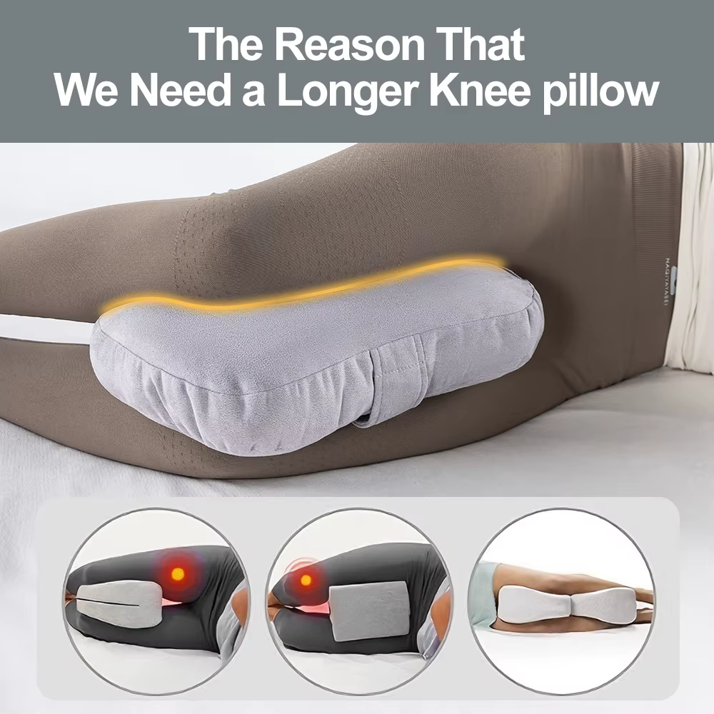 Oreiller pour dormeurs latéraux, oreiller de soutien pour les maux de hanches et de dos, peluche, ceinture de liaison et lavable en Machine