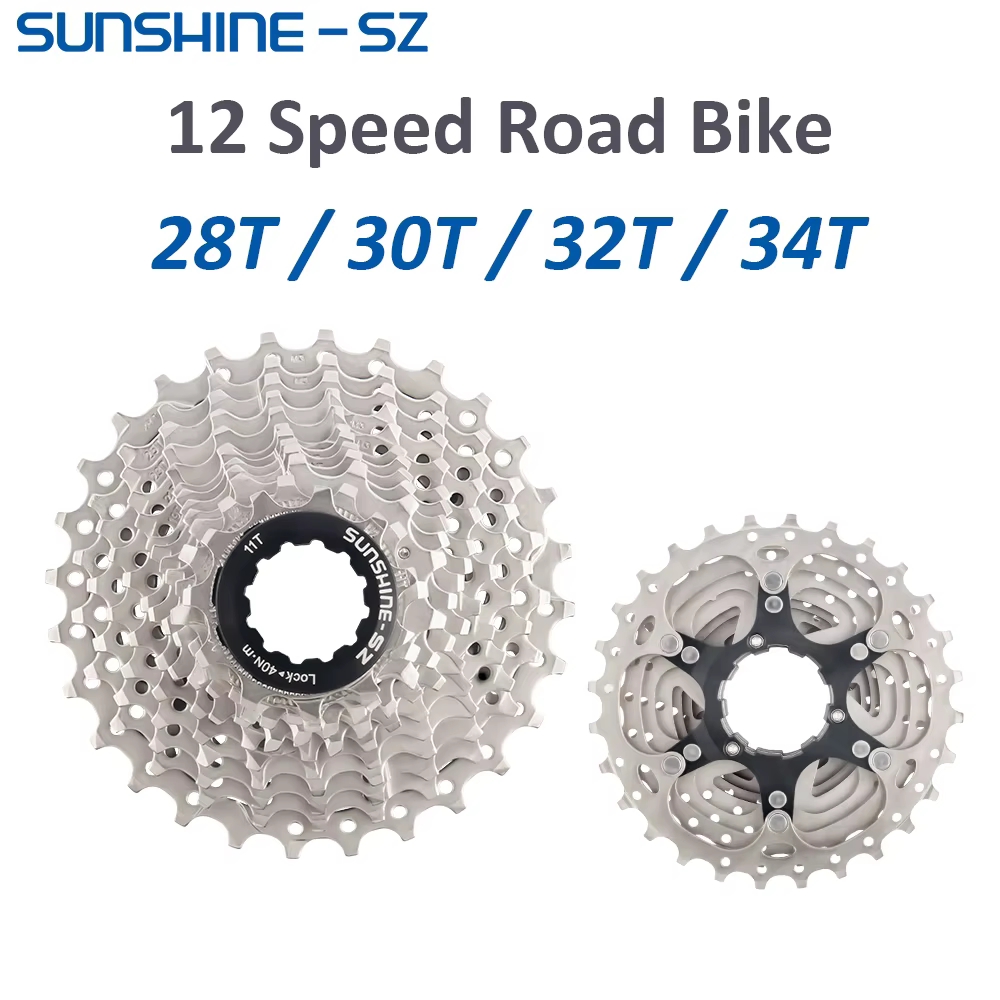 Sunshine-sz vélo de route 12S Cassette 28T 30T 32T 34T 12 vitesses roue libre