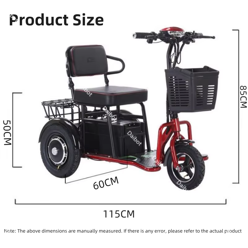 Tricycle électrique pré-assemblé pour femme familiale