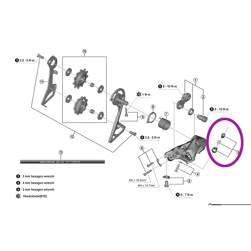 Vis de réglage du dérailleur arrière pour vélo de route Ultegra 105 Tiagra R8000 R7120 6800