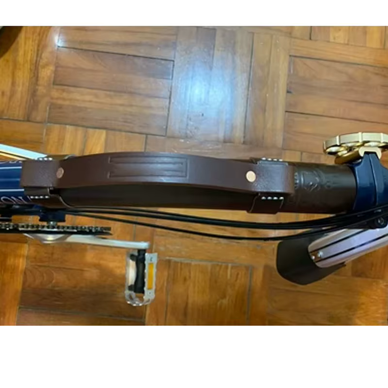 Sangle de poignée de vélo pliante en cuir