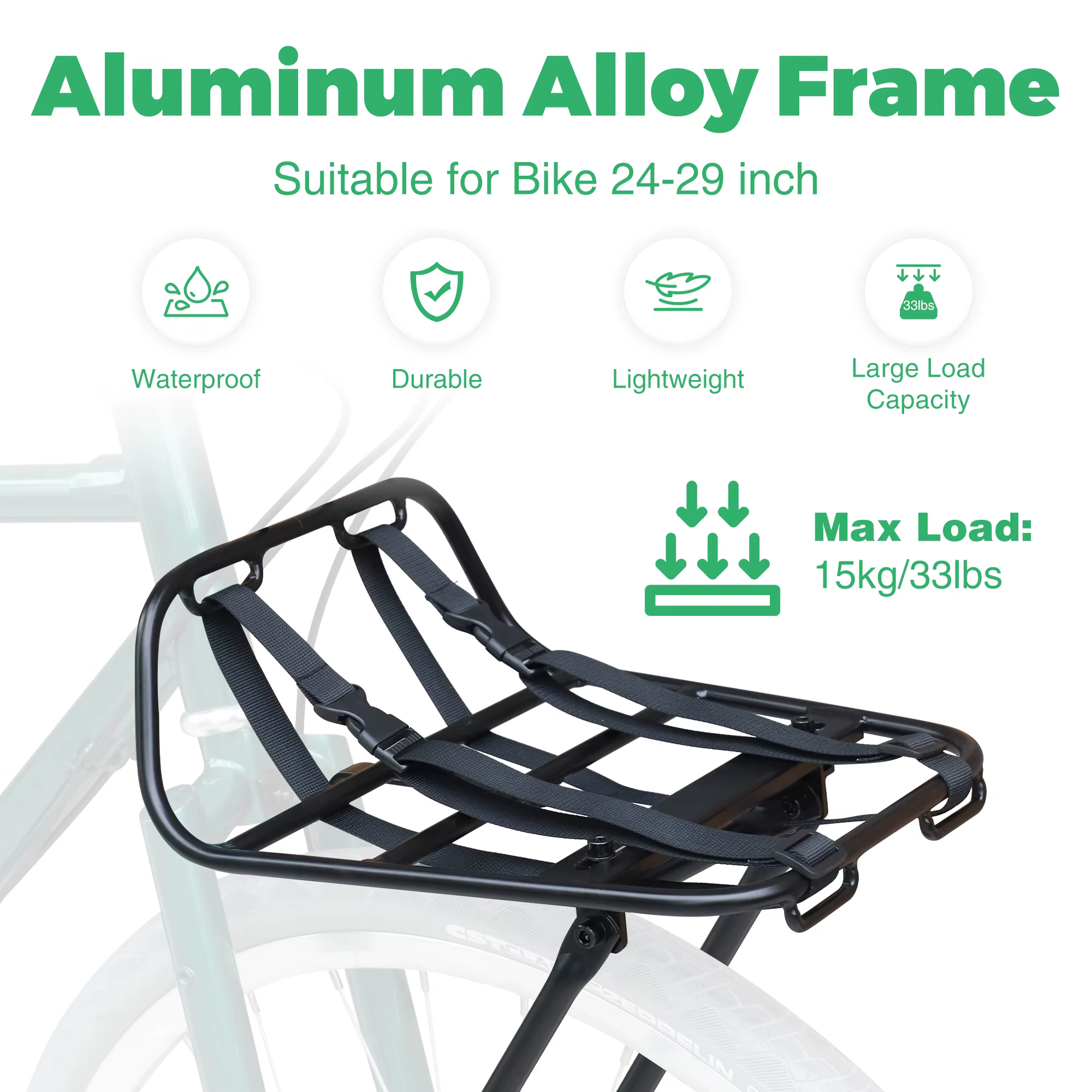 ZUKKA Support avant de vélo en alliage d'aluminium