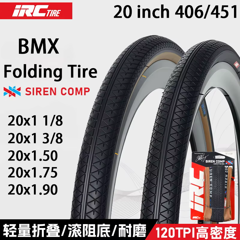 Japon Original IRC SIREN COMP BMX vélo pli pneu 20x1 1/8