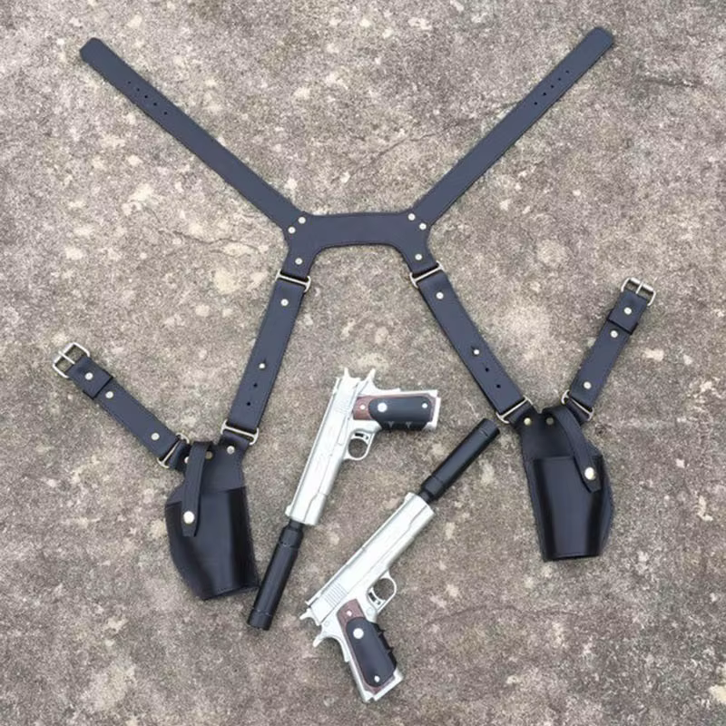 Étui en cuir PU pour double odorSteampunk initié, porte-odor, sac SFP, Hitman Agent 47, 7.5 ate, accessoires de costume de cosplay de cow-boy