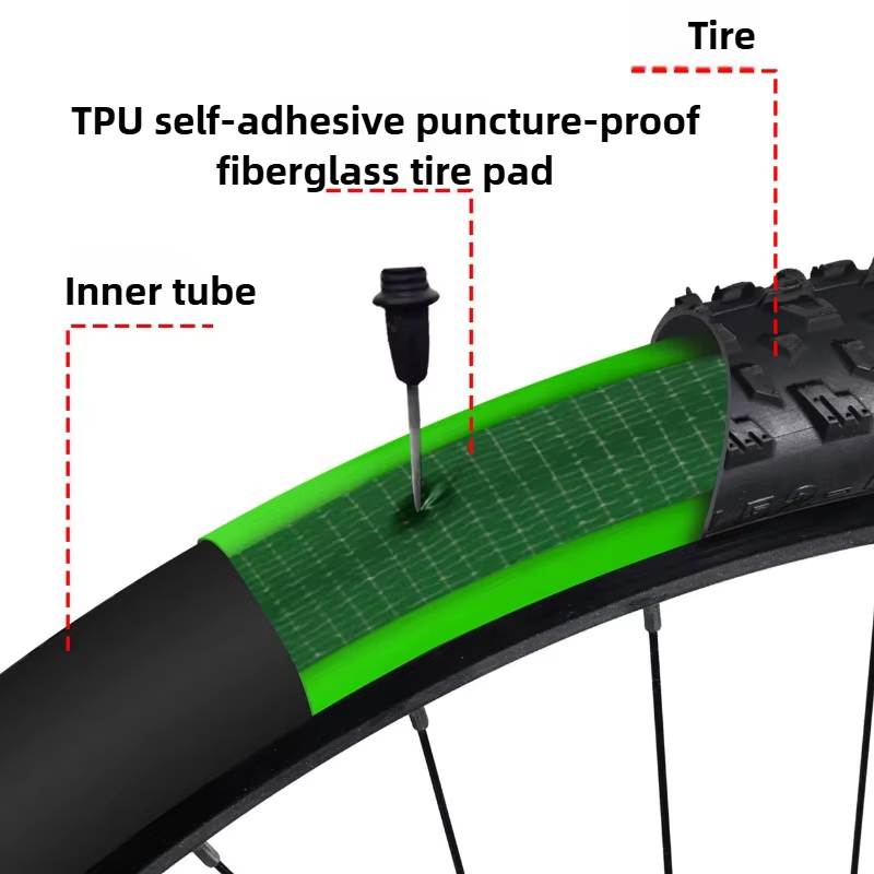Pneu de vélo revêtement anti-crevaison fibre de verre TPU auto-adhésif 23/38/54/80*2300mm vtt