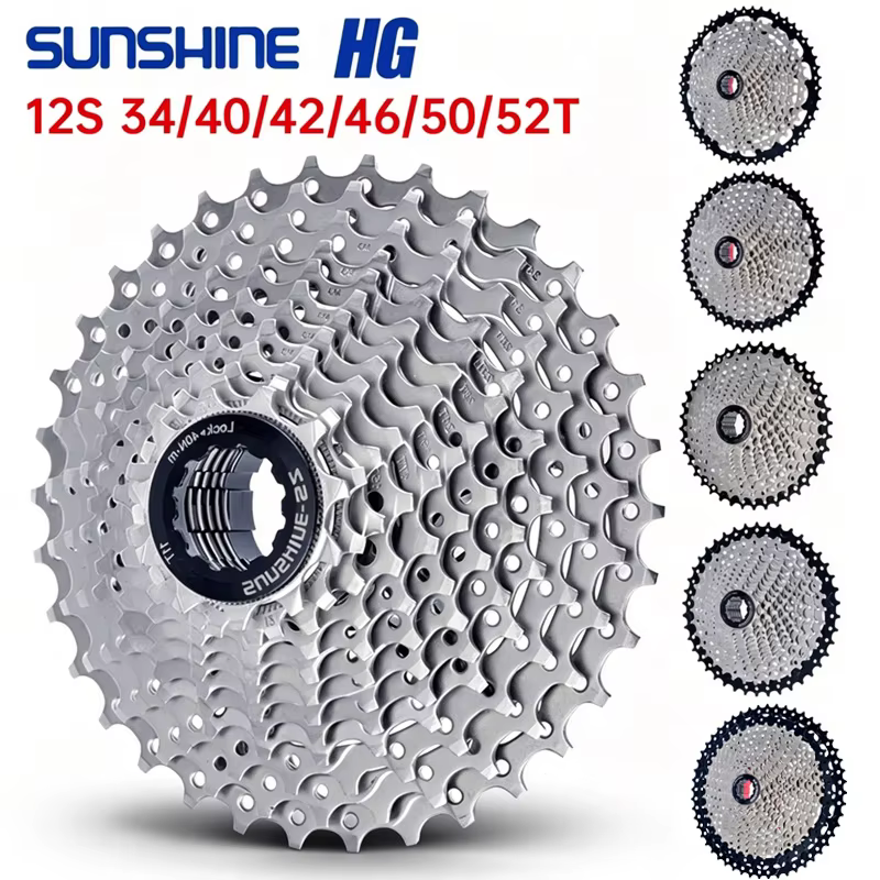 Cassette SUNSHINE hg 12 vitesses 11 34 40 42 46 50 52 ultralégère 12