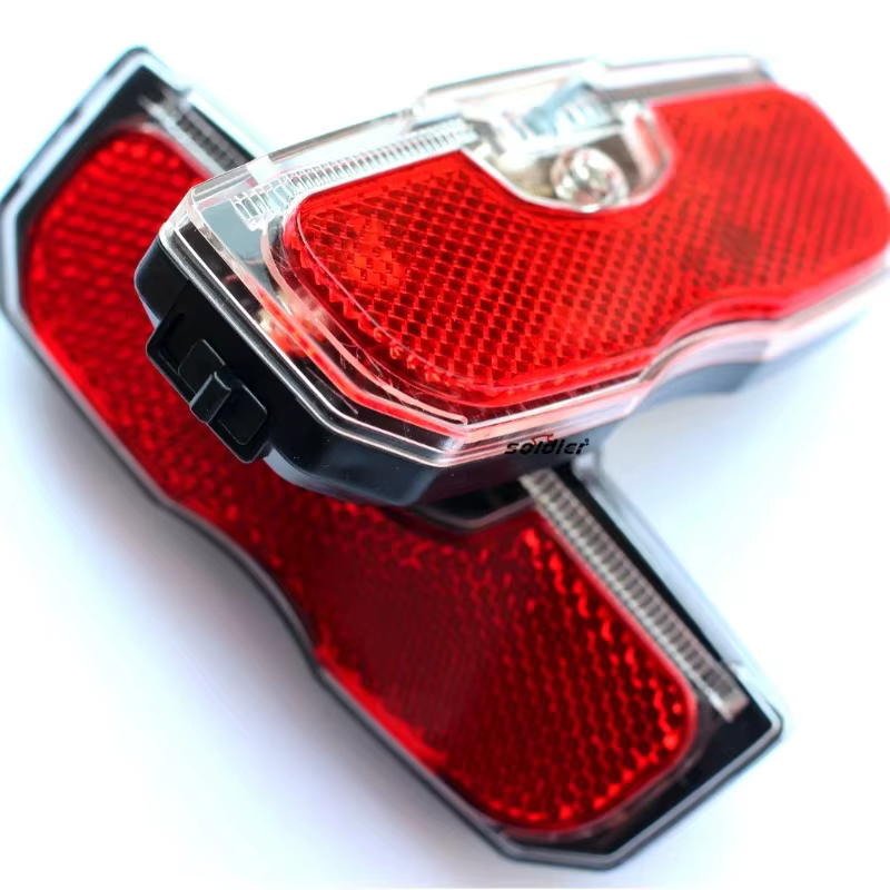 1/2 pièces porte-vélo feu arrière LED vtt vélo porte-bagages lumière réfléchissante vtt équitation avertissement réflecteur accessoires de cyclisme