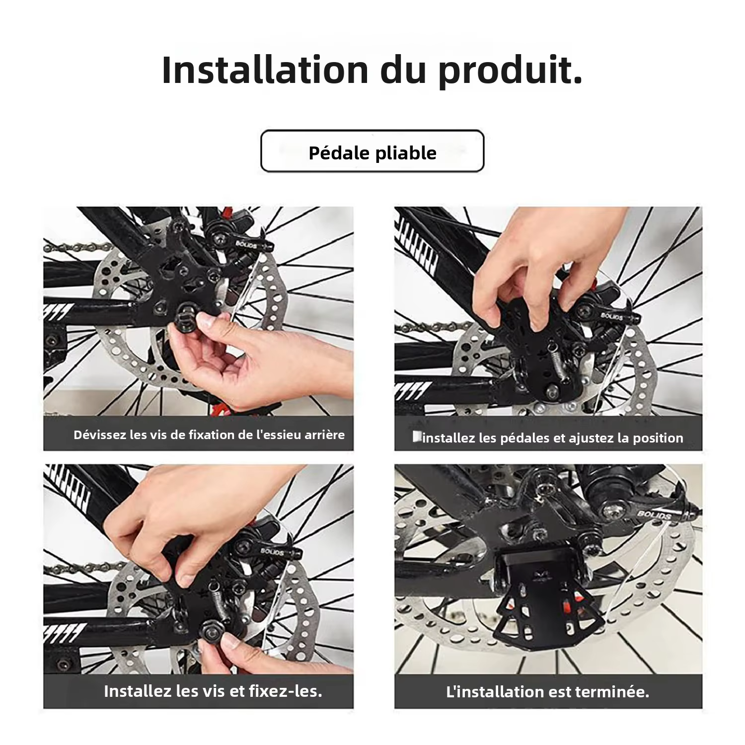 Repose-pieds de moto pliable pour vélo