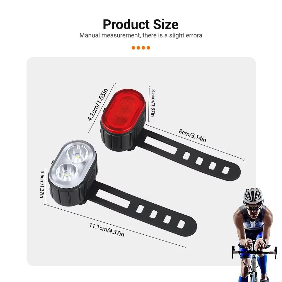 Kit d'éclairage LED pour vélo - Feux avant et arrière pour vélo