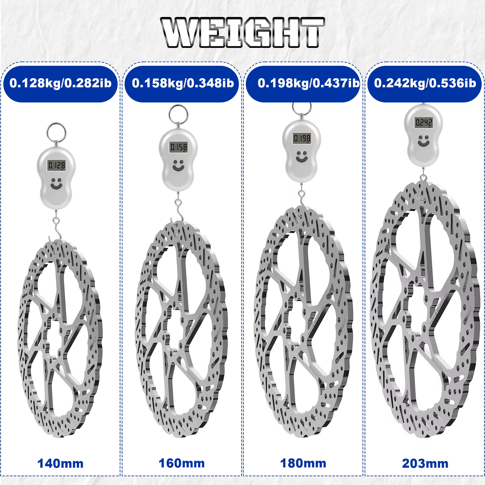 Rotor de frein à disque de vélo BUCKLOS 140 mm 160 mm 180 mm 203 mm