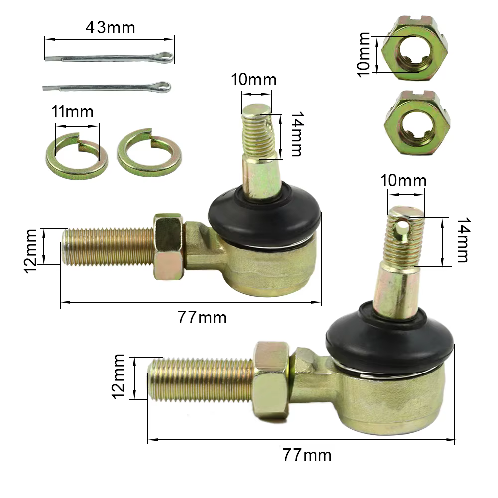 M10-M12 aught plus récent Kit d'extrémité pour 110cc 125cc 150cc 250cc D343 Vélo RL façades Bumosquito Go Kart