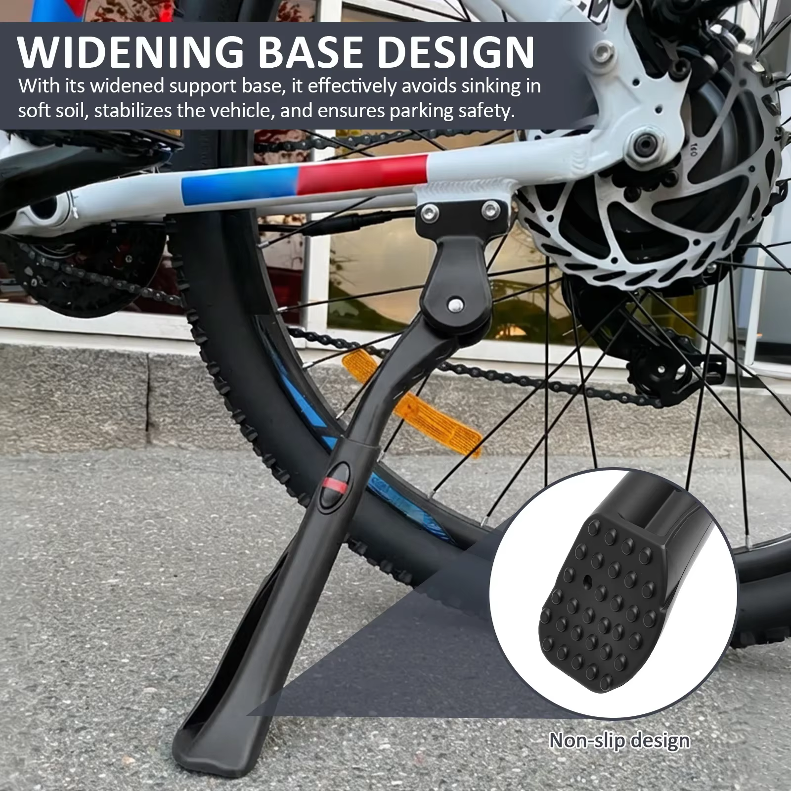 Béquille de vélo réglable en alliage d'aluminium