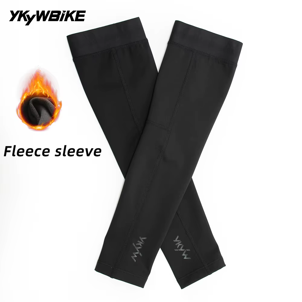 YKYWBIKE Manchons de bras de cyclisme en polaire chaude d'hiver 10-20 ° C Manchettes de sport de plein air Protection