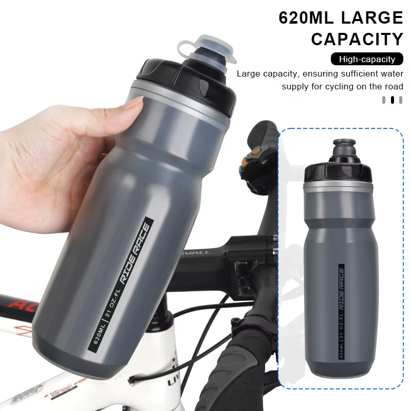 RIDERACE bouteille d'eau de vélo isolé thermique Sport de plein air cyclisme double couche Portable 620ml vtt