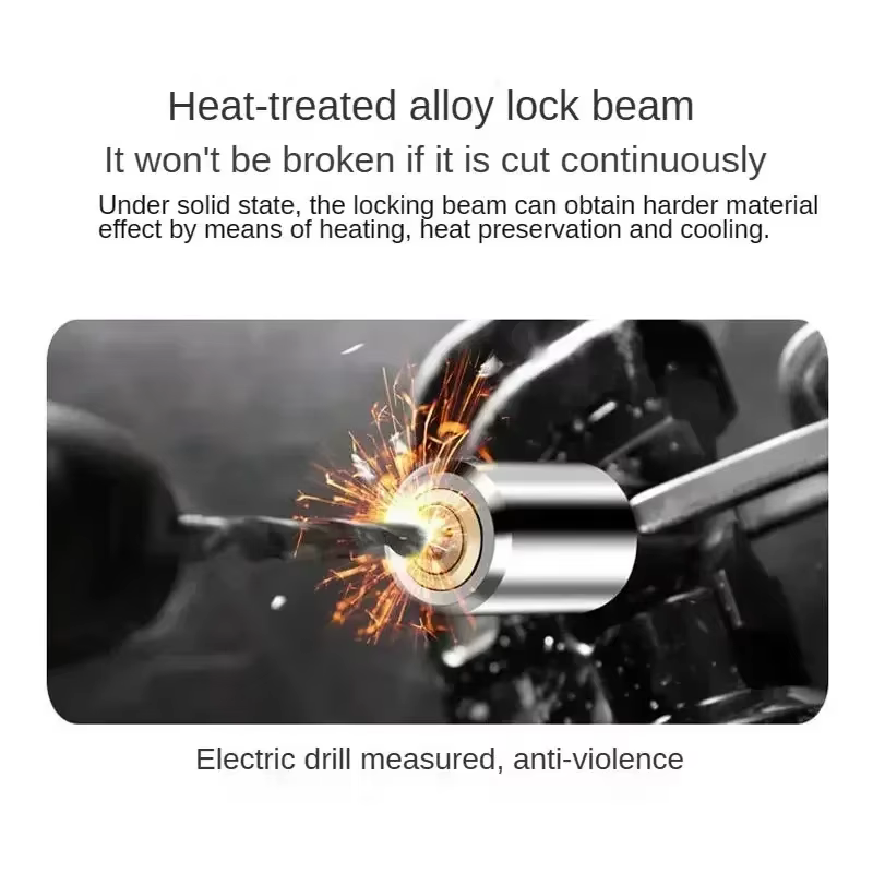 Antivol de vélo extra long et épaissi, chaîne antivol en nylon pour véhicules électriques 360 °   Verrou de vélo de montagne à protection rotative