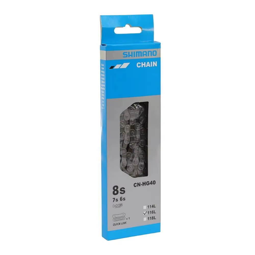 Chaîne SHIMANO CN HG40 6/7/8 vitesses 116 maillons pour vélo de route