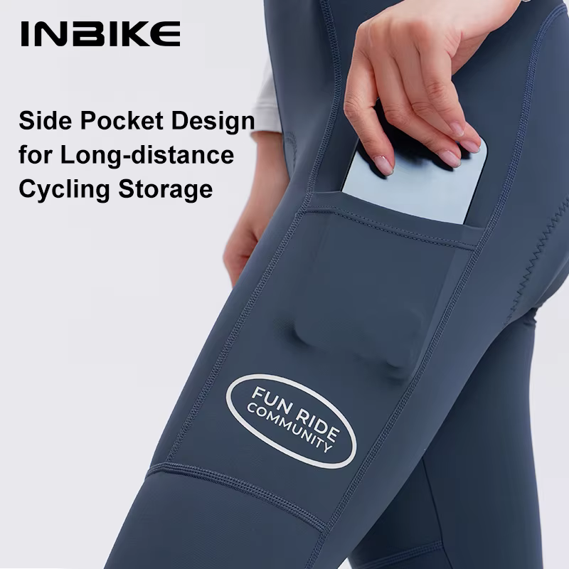 INBIKE Printemps Pantalon à bretelles de vélo pour femme Taille haute