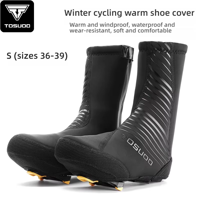 TOSUOD hiver imperméable à l'eau couvre-chaussures de cyclisme réfléchissant thermique élastique