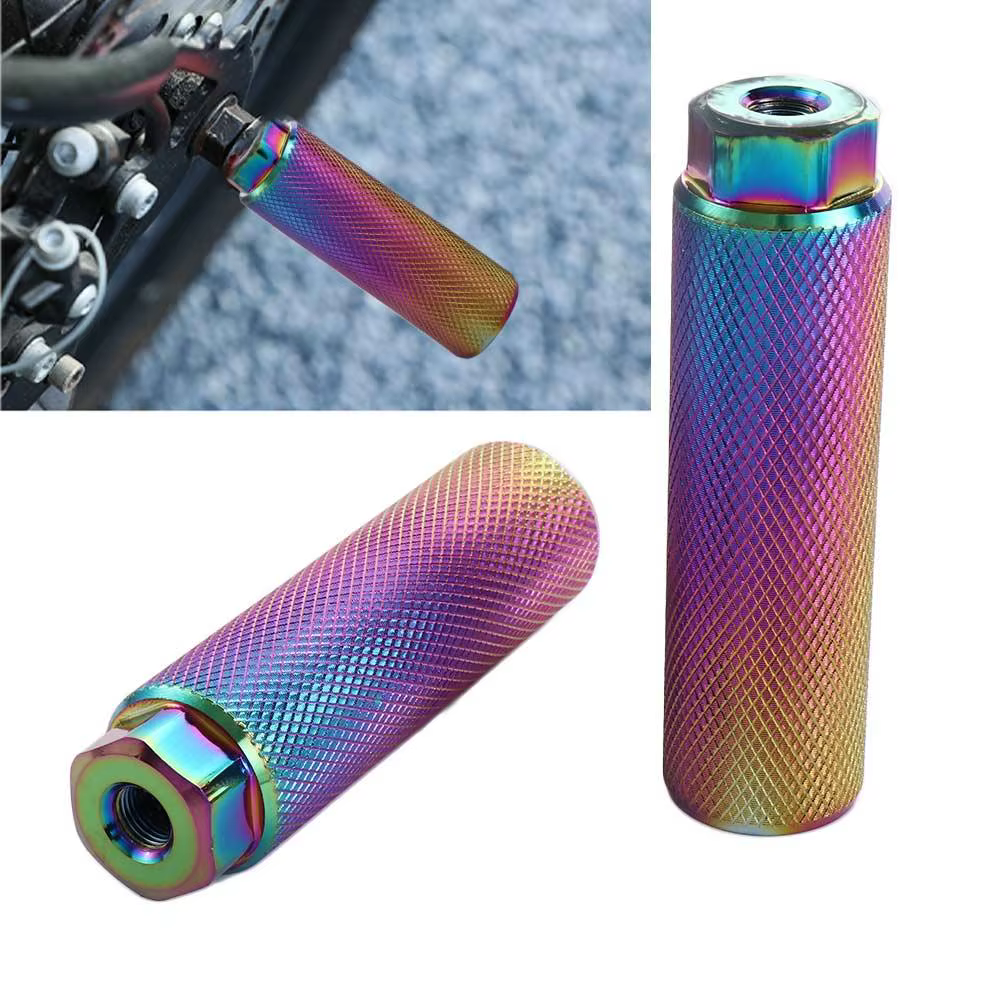 Accessoires en alliage d'aluminium BMX chevilles 3/8 ''essieu anti-dérapant