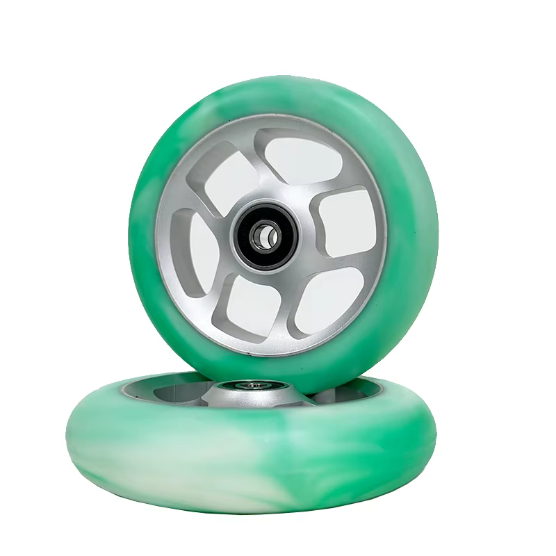 Roues de scooter cascadeur 110 mm 2 pièces | Noyau en aluminium 88A | Freestyle Tricks Résistant à l'usure et absorbant