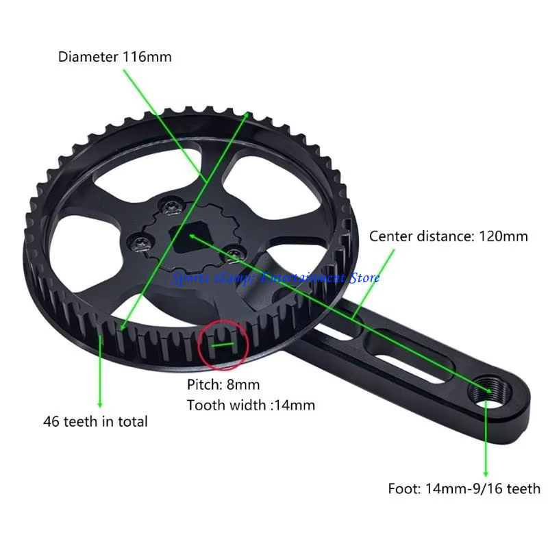 G7NF 46T 120mm pédalier trou carré pignon manivelle pour vélos montagne
