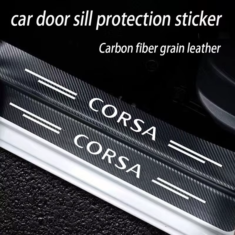 Protection de seuil de porte de voiture tendance, couvre-pédale de bienvenue, bande anti-salissure et anti-rayures pour accessoires Opel Corsa