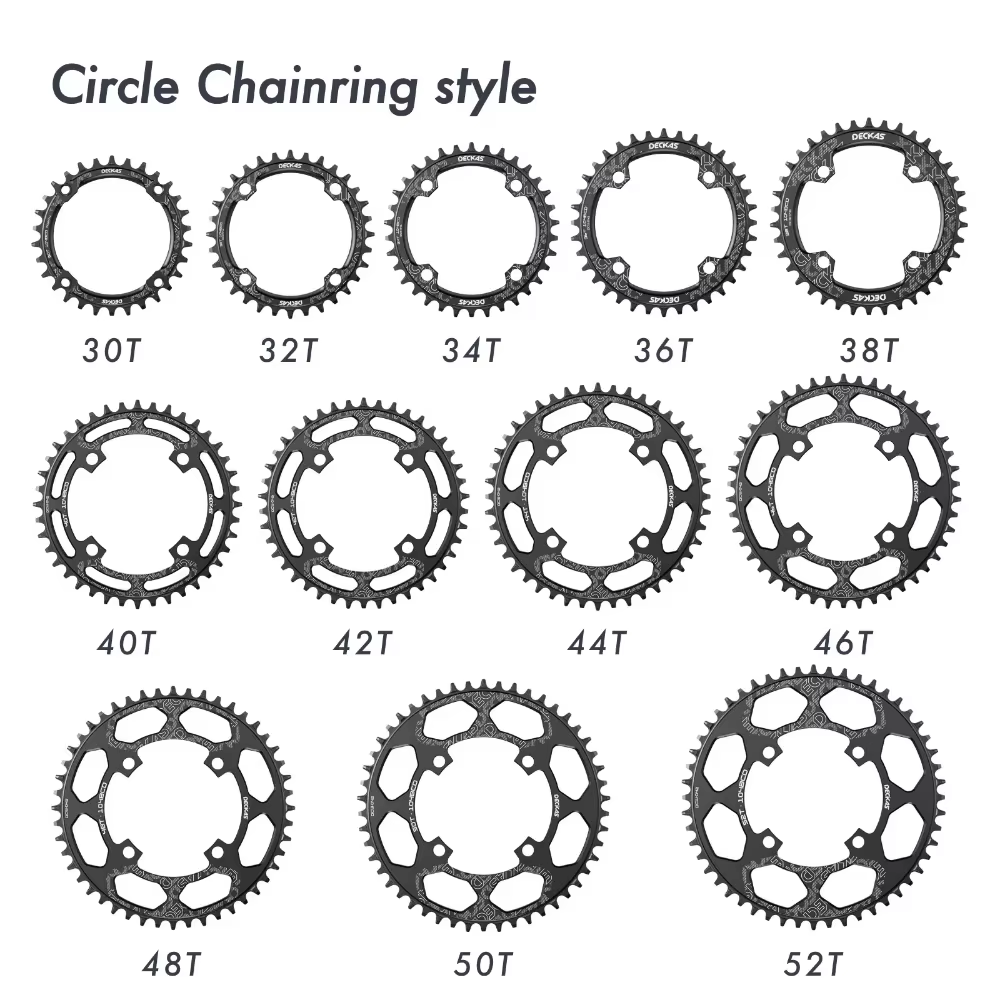 Deckas plateau de vélo rond 104 BCD 30T 32T 34T 36T 38T 40T 46 48 50T vtt