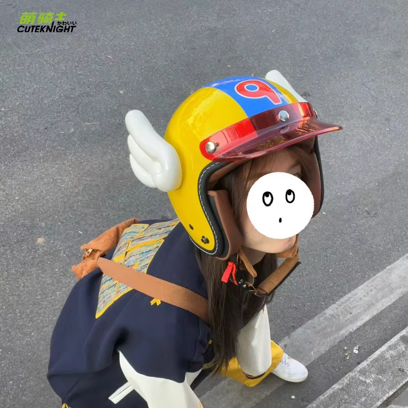 Mignon rétro casque de billard moto 3/4