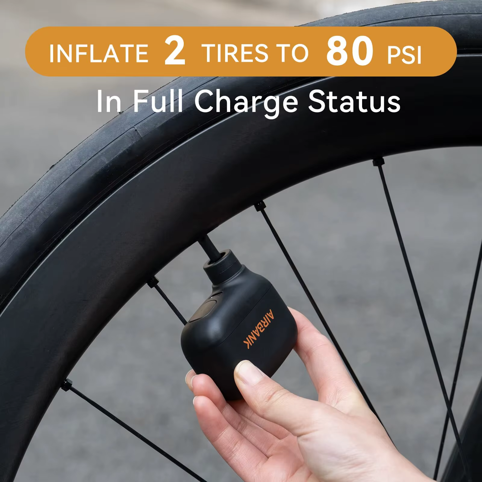 AIRBANK AS100 Mini pompe à vélo Portable gonfleur d'air Rechargeable 100PSI type-c accessoires