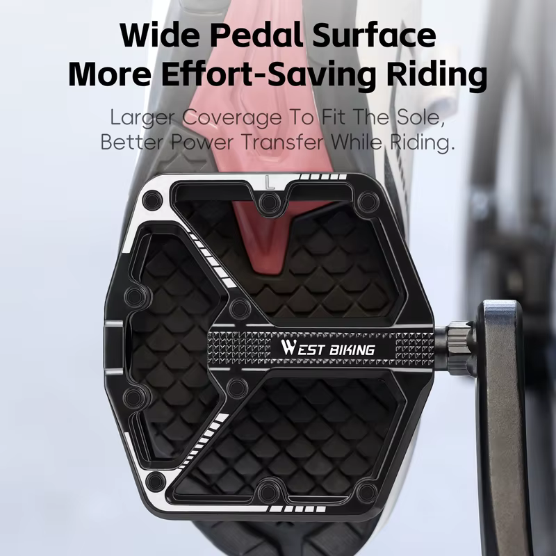Pédales de vélo WEST BIKING MTB antidérapantes à plateforme large