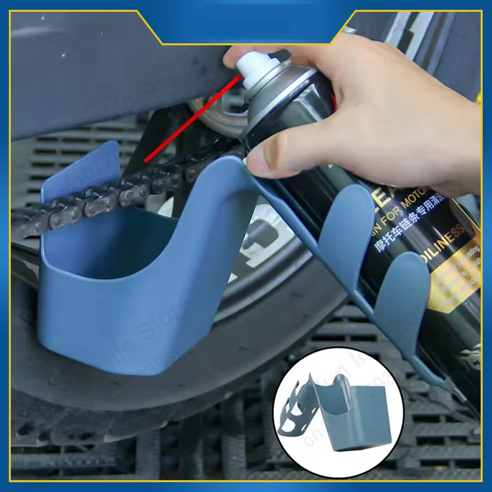 Outil de nettoyage de chaîne de vélo de moto, résistant aux éclaboussures, Portable, résistant à l'usure, outil de stockage de graisse bleu foncé pour motos et vélos