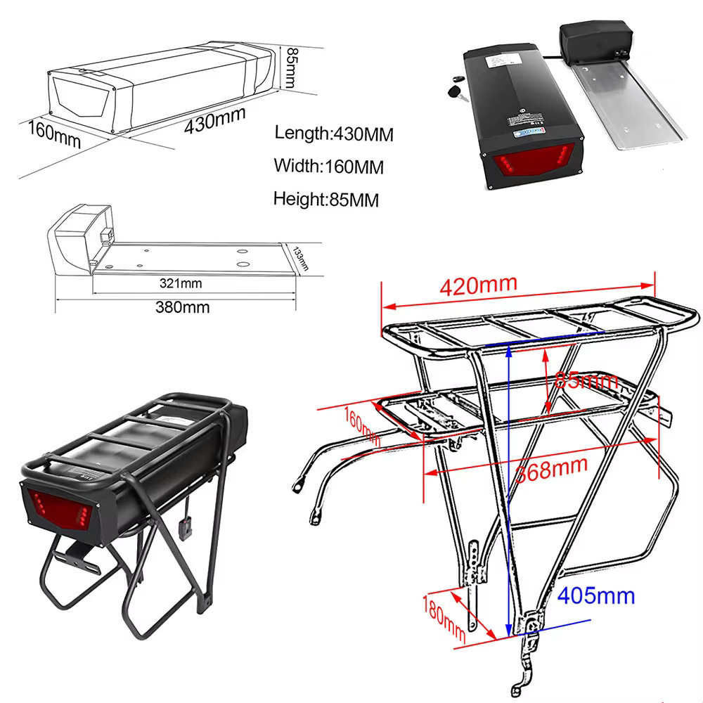 Batterie Arrière T1 pour Vélo Électrique