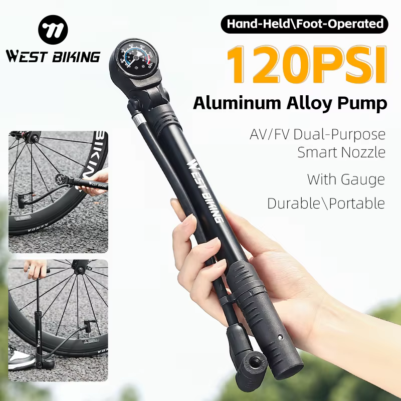 Pompe à vélo en alliage d'aluminium WEST BIKING