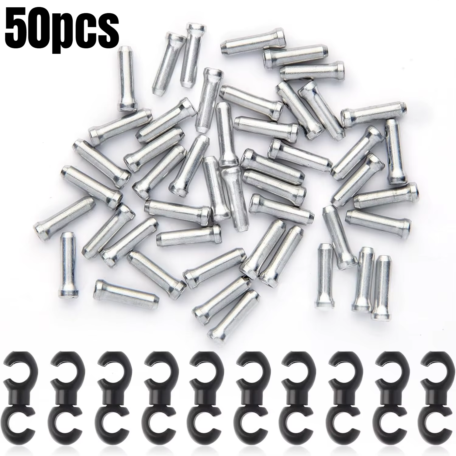 Lot de 50 embouts de câble de vélo avec clips rotatifs pour câbles de frein VTT pour un cyclisme fluide et des performances améliorées