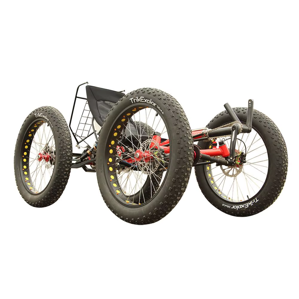 Vélo électrique tout-terrain 4x4 500W avec moteur central et double suspension pour la chasse