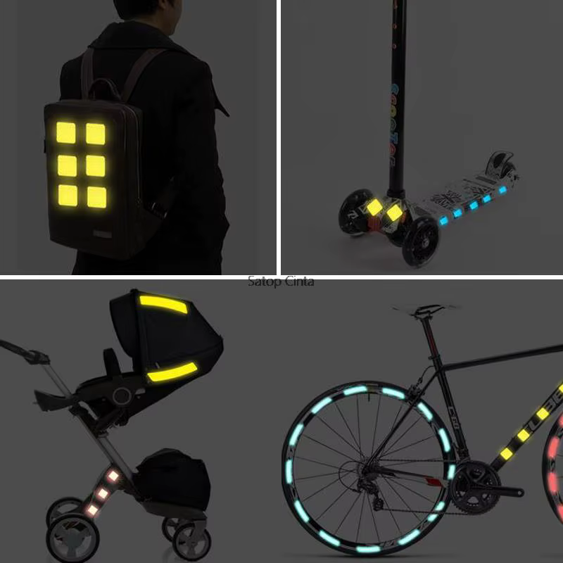 Bande autocollante réfléchissante fluorescente pour roue de vélo vtt
