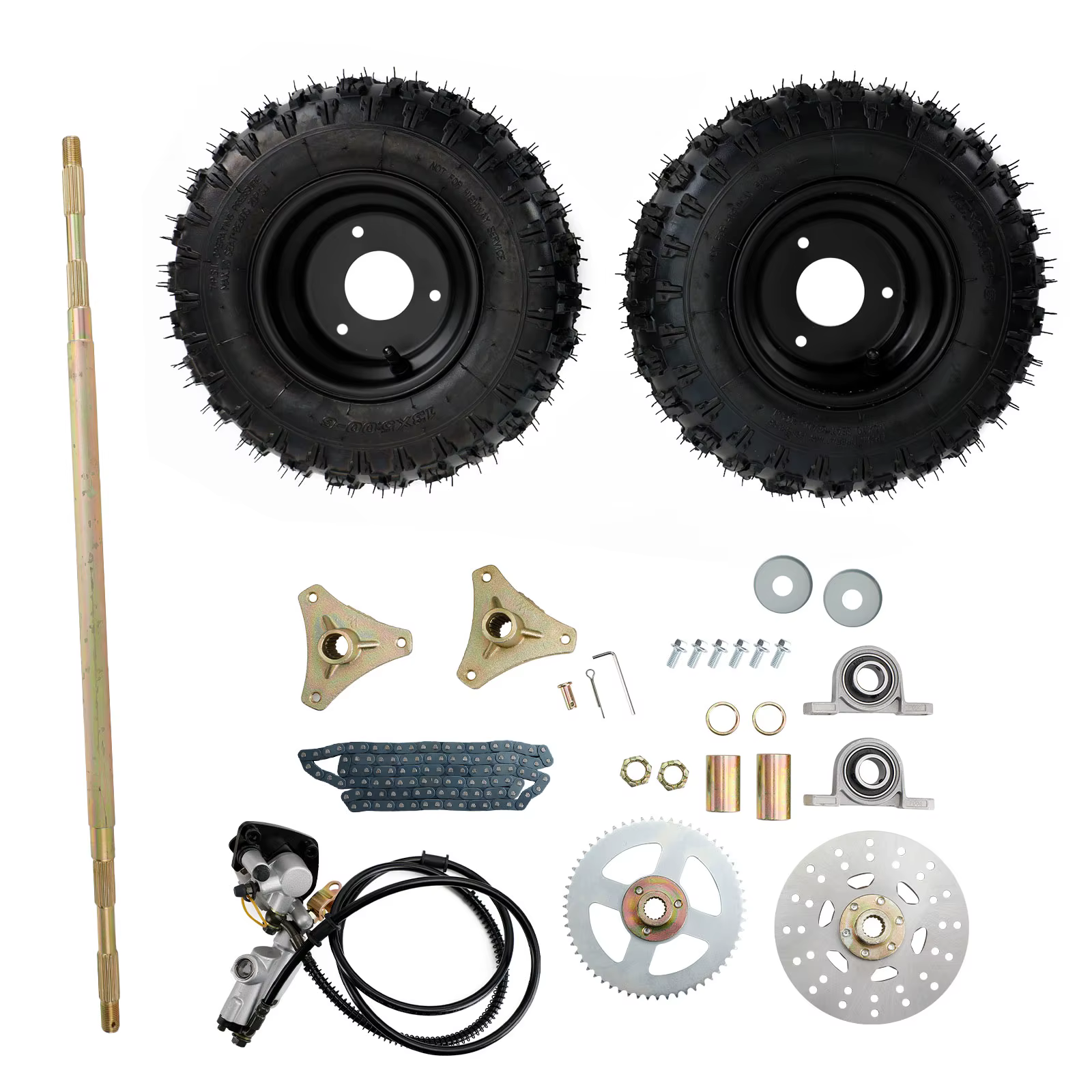 Kit complet de moyeu de roue d'assemblage d'essieu arrière de 29 pouces pour vélos de dérive Go Kart Quad Trike