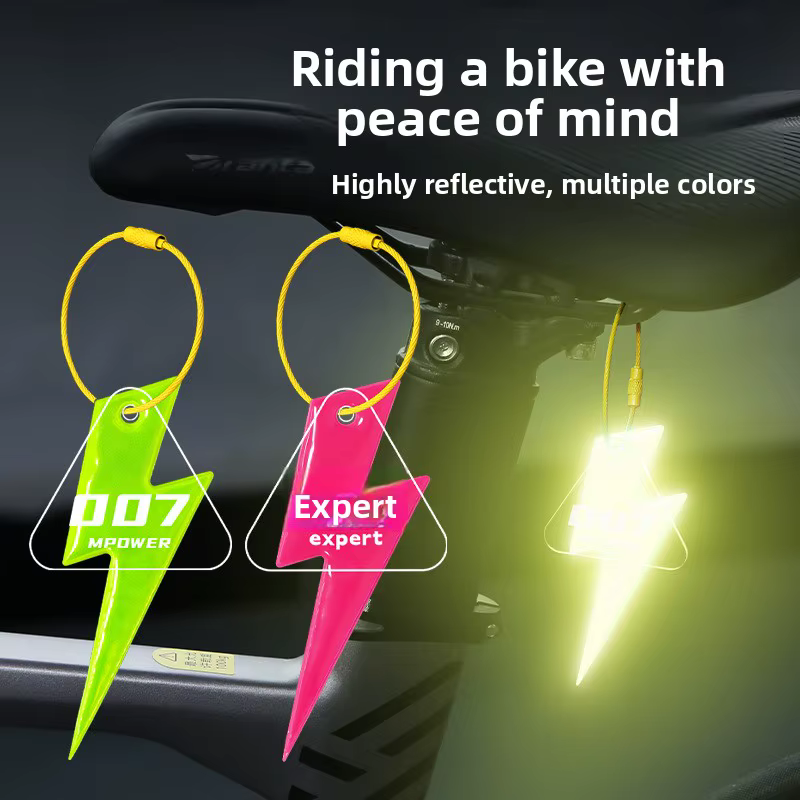 Pendentif réfléchissant pour vélo, avertissement de sécurité pour conduite en plein air, pendentif éclair, vélo pliant, vélo de route, type universel