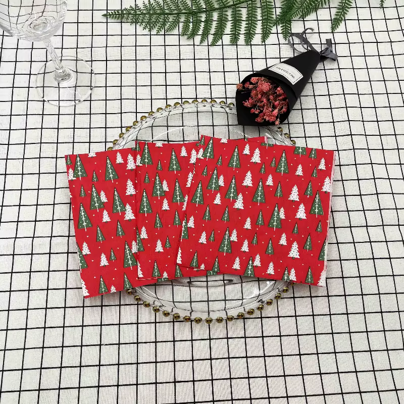 Napperon en papier pour sapin de Noël rouge, décoration de fête de vacances, assiette en papier bricolage, papier Bart Sophia, papier Poulet, 33x33cm, 10 pièces, 20 pièces, Pac