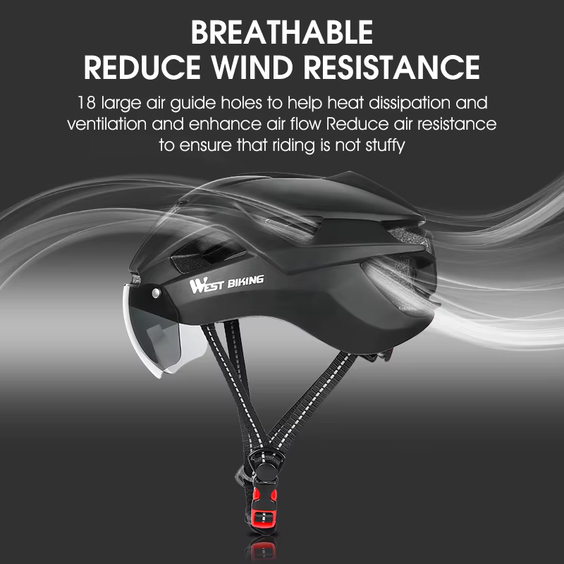 WEST BIKING-Casque de vélo ultraléger avec feu arrière